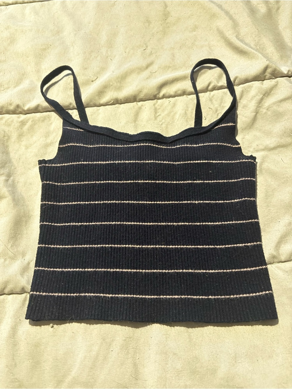 La Hearts Navy Blue Ribbed Striped Knit Cami
